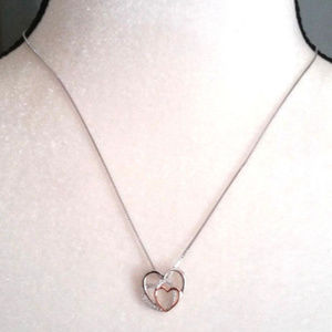 925 sliver Intertwined Hearts necklace on 16-18 in
